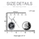 Sterling Silver Oval Round Medal St Michael Pendant Necklace