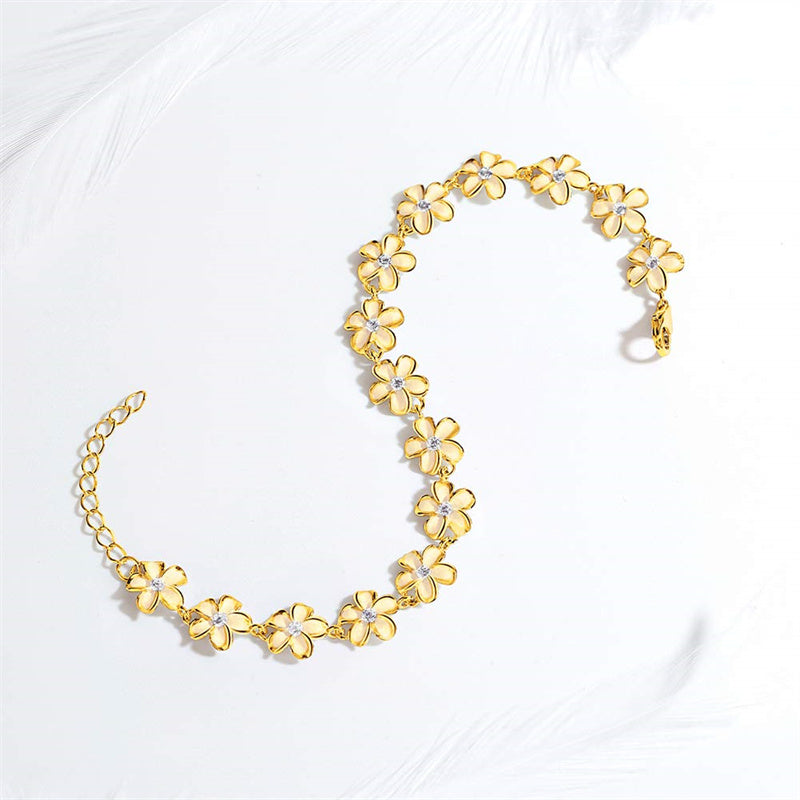 Sterling Silver Daisy Flower Bracelet