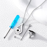 Sterling Silver Heart Shape Tear Dangle Urn Necklace for Ashes