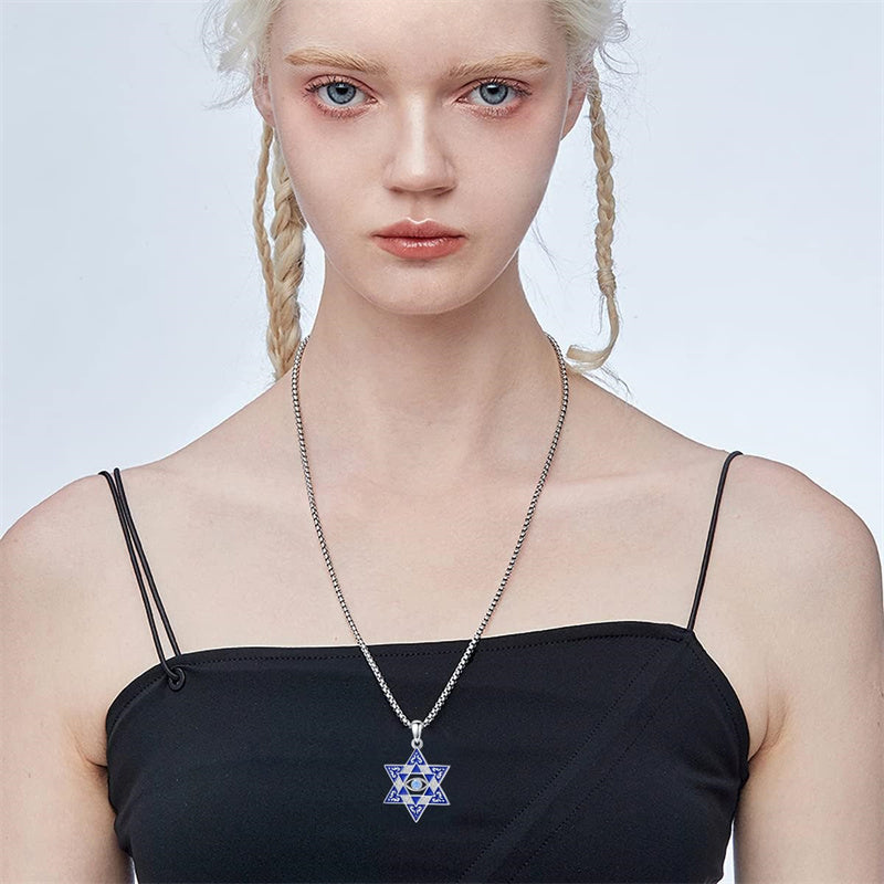 Sterling Silver Star of David, Evil Eye, Tree of Life, Cross Lion, Chai Pendant Necklace