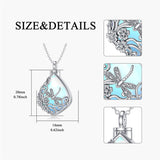 Sterling Silver Moonstone Dragonfly Urn Necklace for  Ashes