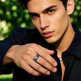 Sterling Silver Personalized Pattern High School College Class Ring Gift for Men