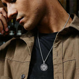 Sterling Silver Faith Bible Lion Pendant Necklace for Men