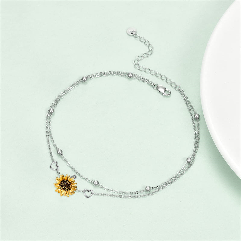 Sterling Silver Sunflower Bracelet