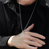 Sterling Silver Nial Cross David Pendant Necklace