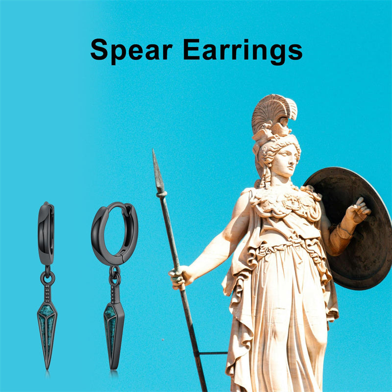 Sterling Silver Medieval Sword Dangle Cross Knives  Ankh Drop Earrings