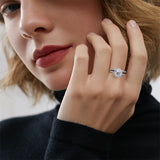 Sterling Silver Moissanite Wedding Ring Set for Women