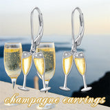 Sterling Silver Champagne Leverback Earrings