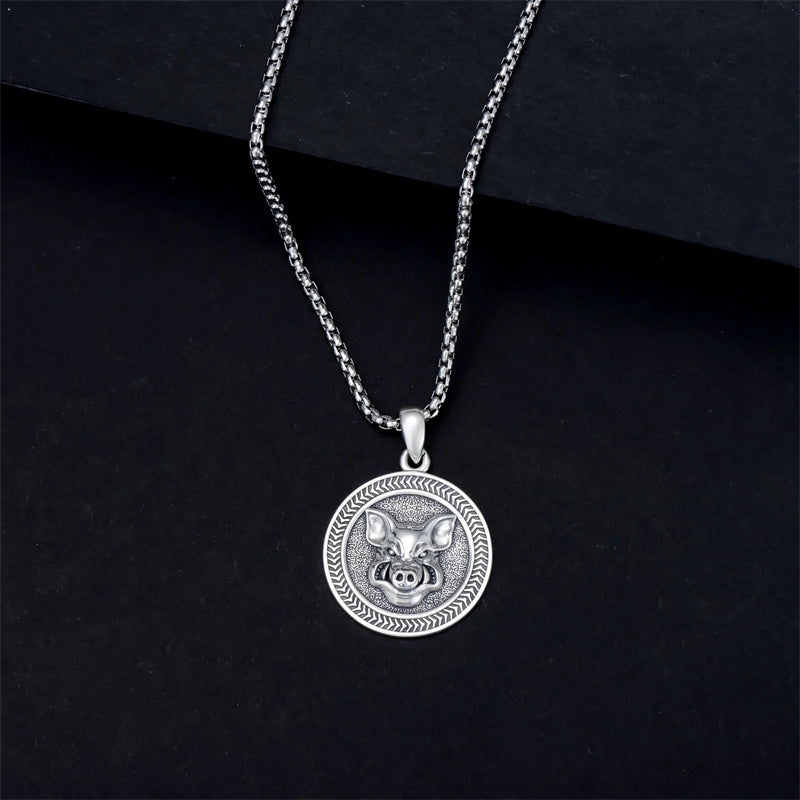 Sterling Silver  Eagle Elephant Fox Octopus Trident  Pig Raven Scorpion Pendant Necklace