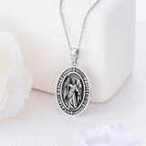 Sterling Silver St Anthony Francis Joseph Peregrine Raphael Sebastian Medal  Protection Pendant Necklace