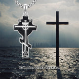 Sterling Silver Cross Christian Pendant Necklace for Men