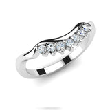 Sterling Silver Personalized Engraved Diamond Wedding Ring Set  Engagement Ring