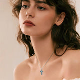 Sterling Silver 3D Bar Turquoise Tree of Life Urn Necklace for Ashes