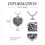 Sterling Silver Tree of Life Urn Necklaces Abalone Opal Shell Cremation Jewelry for Ashes