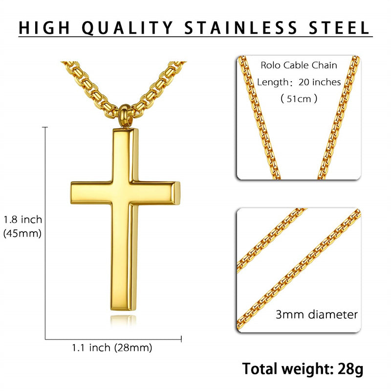 Stainless Steel Cross Pendant Necklace