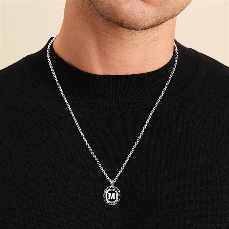 Sterling Silver Personalized Initial High School College University Pendant Necklace Graduation Gift