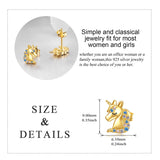 14K Gold Unicorn Stud Earrings