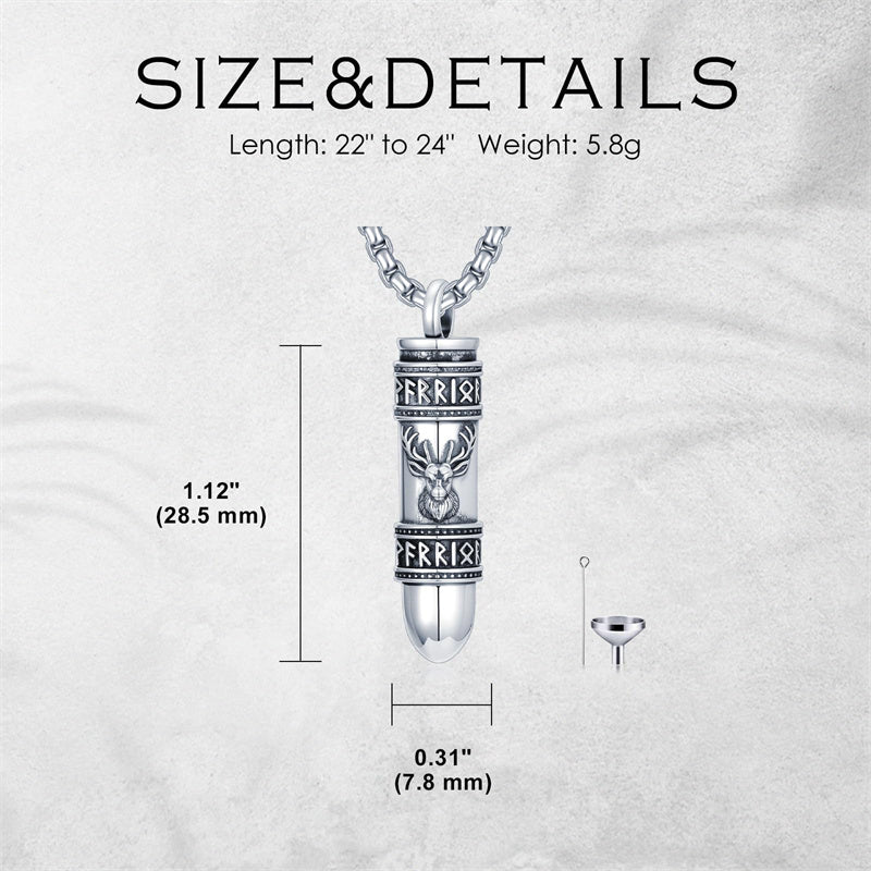 Sterling Silver Bear Lion Eagle Compass Tree of Life Bullet Urn Necklaces for Ashes