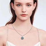 Sterling Silver Mountain & Compass Pendant Necklace