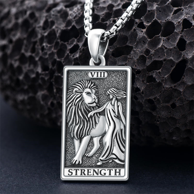 Sterling Silve Sun Moon Star Strength Lovers Death Devil Fool Tarot Card Pendant Necklace