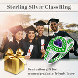 Sterling Silver Personalized Class Ring Graduation Ring for Women