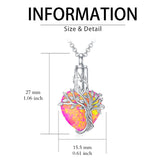 Sterling Silver Crystal Heart Tree of Life Urn Necklace for Ashes