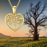 14K Gold Moissanite Tree of Life Pendant Necklace