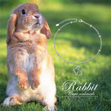 Sterling Silver Cat Birthstone Single Layer Anklet