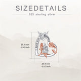 Sterling Silver Heart Father Daughter Pendant Necklace for Daughter