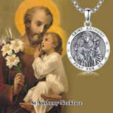 Sterling Silver Saint  Michael Christopher Sebastian Jude Gabriel Anthony Religious Pendant Necklace