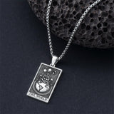 Sterling Silve Sun Moon Star Strength Lovers Death Devil Fool Tarot Card Pendant Necklace
