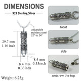 Sterling Silver Bear Lion Eagle Compass Tree of Life Bullet Urn Necklaces for Ashes