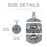 Sterling Silver Carpe Diem Pendant Necklace