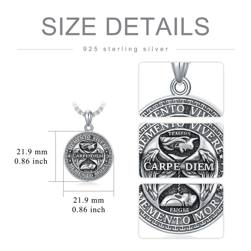 Sterling Silver Carpe Diem Pendant Necklace