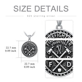 Sterling Silver Aztec Lion Cross Pendant Necklace