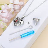 Sterling Silver Heart Birthstone Skeleton Urn Necklaces for Ashes