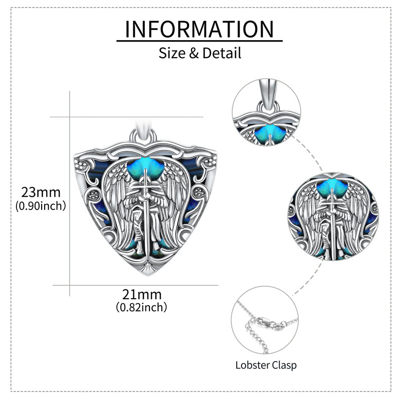 925 Sterling Silver Saint Michael Necklace Warrior Protect Us Amulet Jewelry Gift for Men Father