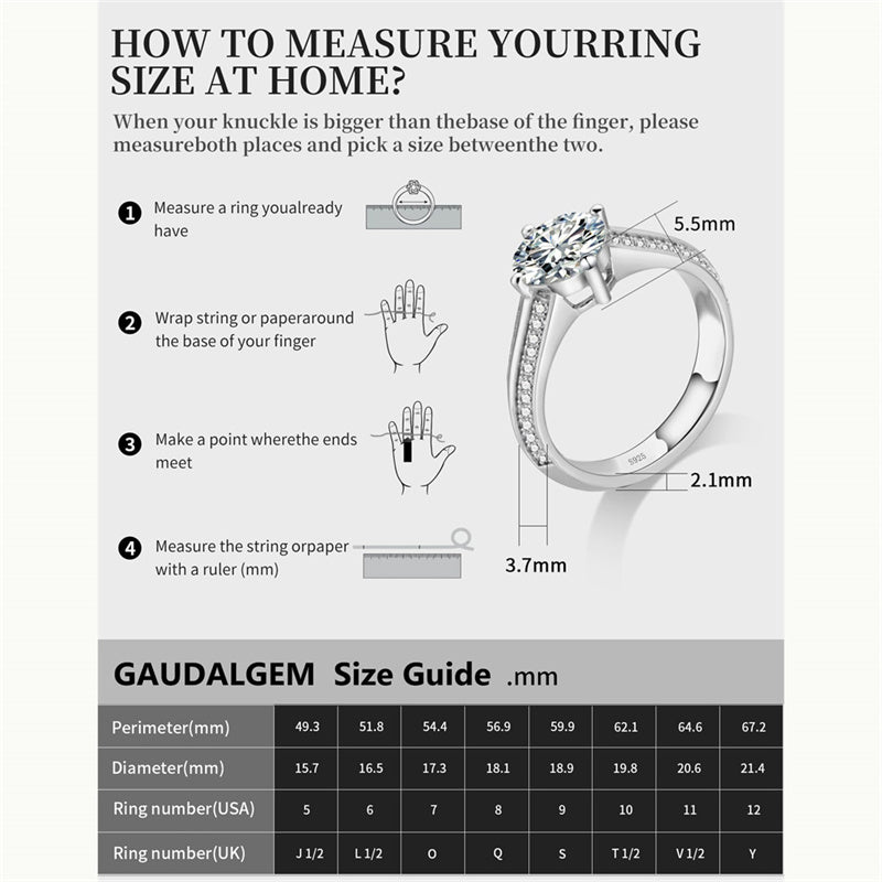 Sterling Silver Round Cut 3 Stone Moissanite Engagement Ring