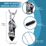 Sterling Silver Crystal Saint Michael Saint Christopher Guardian Angel Guadalupe Pendant Necklace