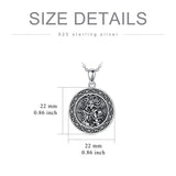 Sterling Silver Aztec Lion Cross Pendant Necklace