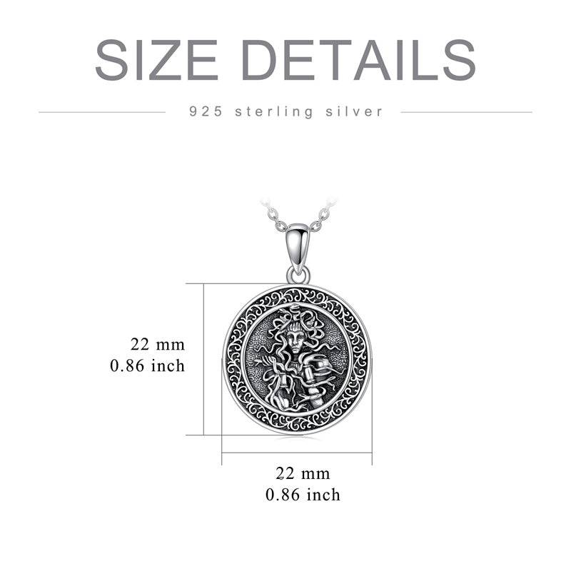 Sterling Silver Aztec Lion Cross Pendant Necklace
