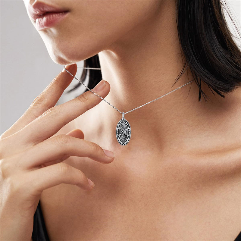 Sterling Silver Personalized Engraved Hummingbird Urn Necklaces for Ashes