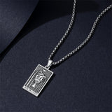 Sterling Silve Sun Moon Star Strength Lovers Death Devil Fool Tarot Card Pendant Necklace
