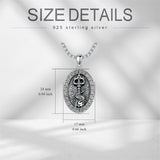 Sterling Silver  Poseidon Trident  Pendant Necklace for Men