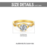 14K Gold 1.3 Carat(cttw) Moissanite Engagement Wedding Ring
