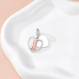 Sterling Silver Personalized Engraved Father-Daughter Charm Beads