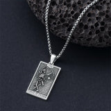 Sterling Silve Sun Moon Star Strength Lovers Death Devil Fool Tarot Card Pendant Necklace