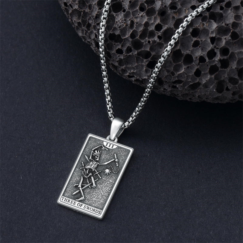 Sterling Silve Sun Moon Star Strength Lovers Death Devil Fool Tarot Card Pendant Necklace