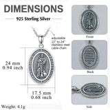 Sterling Silver St Anthony Francis Joseph Peregrine Raphael Sebastian Medal  Protection Pendant Necklace