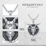 Sterling Silver Lion Tiger Satanic Goat Owl Scorpion Eagles Deer Pendant Necklace for Men